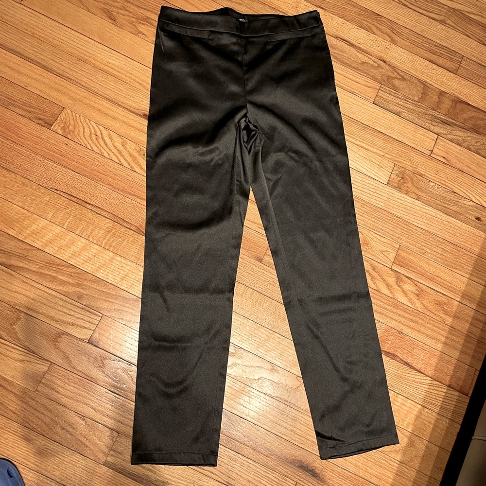 H&M Vintage Y2k Satin Shiny Skinny Slim Dressy Work club leggings pants black 8